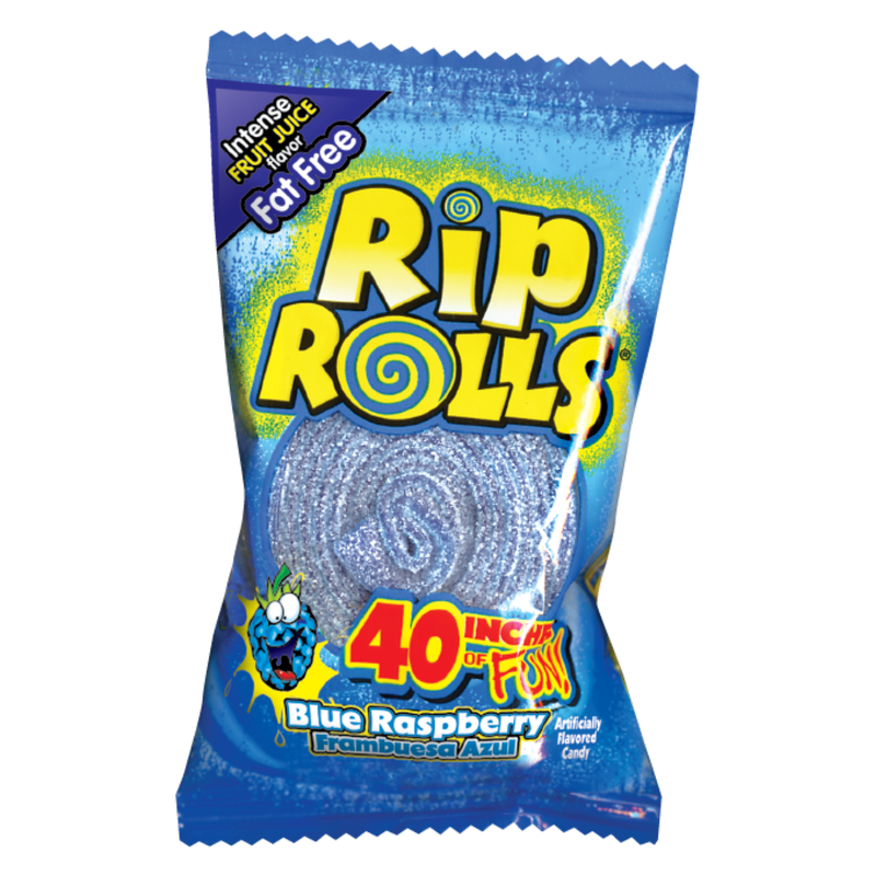 Rip Rolls, Blue Raspberry Gummi Rolls, 1.4 oz