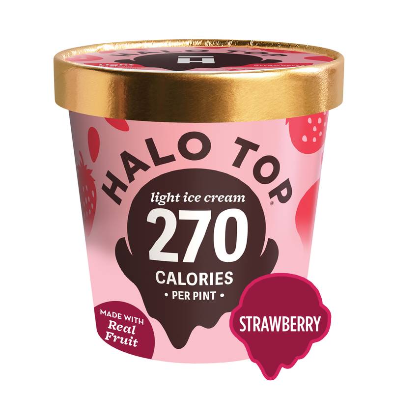 Halo Top Strawberry Light Ice Cream, 16 fl oz Pint