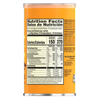 Pringles Potato Crisps Chips Cheddar Cheese 2.5oz Grab N' Go