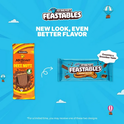 Feastables Peanut Butter Milk Chocolate Bar, 2.1 oz