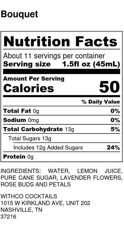 WithCo Cocktails Bouquet Non-Alcoholic Cocktail Mixer 16oz Bottle