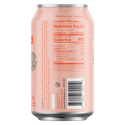 Olipop Strawberry Vanilla 4pk 12oz Can - XL Shelf Stable