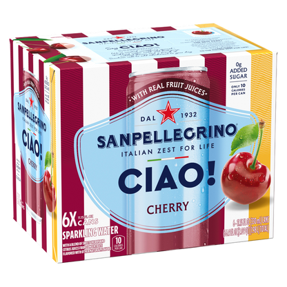 San Pellegrino Ciao! Cherry Sparkling Water 6pk 330mL Can
