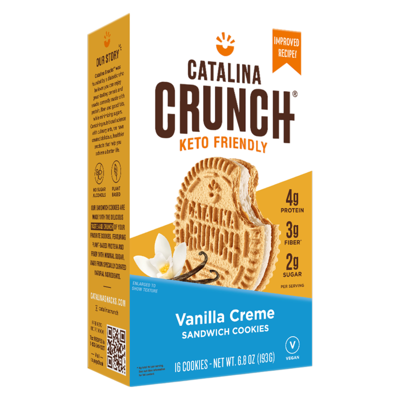 Catalina Crunch Vanilla Creme Keto Sandwich Cookie, 6.8oz