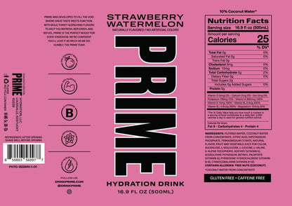 Prime Hydration Strawberry Watermelon 16.9oz Btl