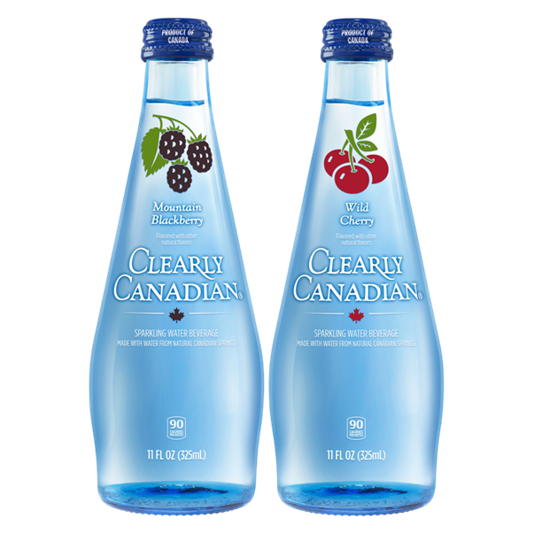 Clearly Canadian Duo Wild Cherry and Mountain Blackberry 2pk 11oz