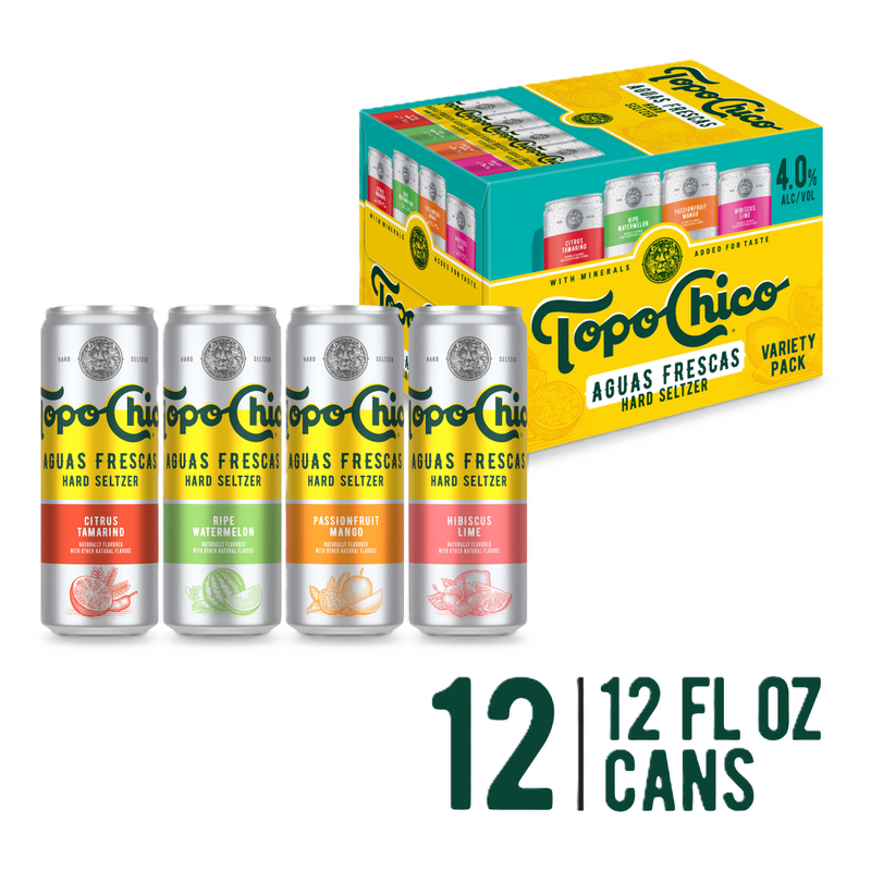 Topo Chico Aguas Frescas Variety Pack  12pk 12oz 4% ABV