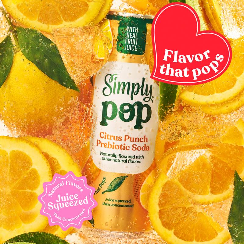 Simply Pop Citrus Punch Prebiotic Soda 12oz Can