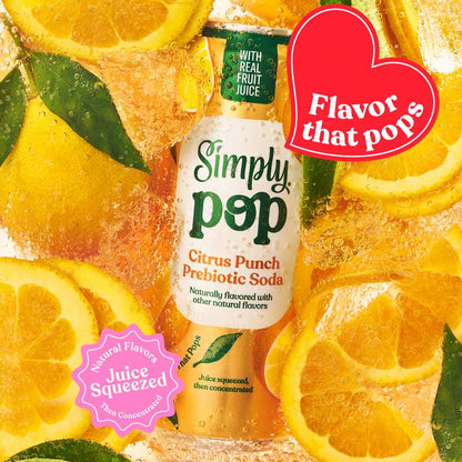 Simply Pop Citrus Punch Prebiotic Soda 12oz Can