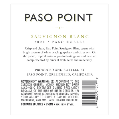 Paso Point Sauvignon Blanc 750ml