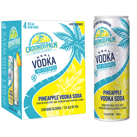Crooked Palm Pineapple Vodka Soda 4pk 5% ABV