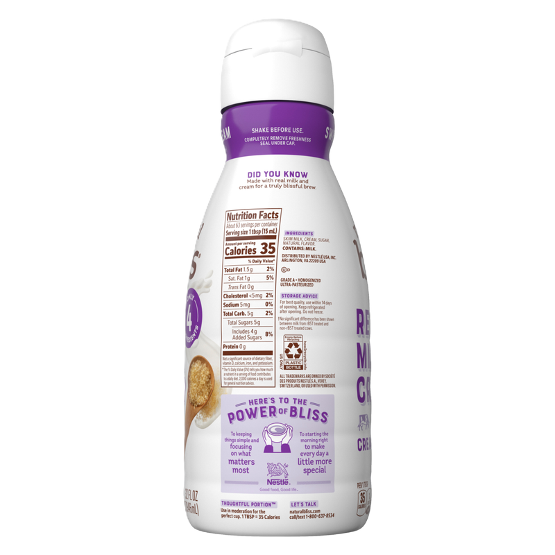 Coffee Mate Natural Bliss Sweet Cream 32oz Btl