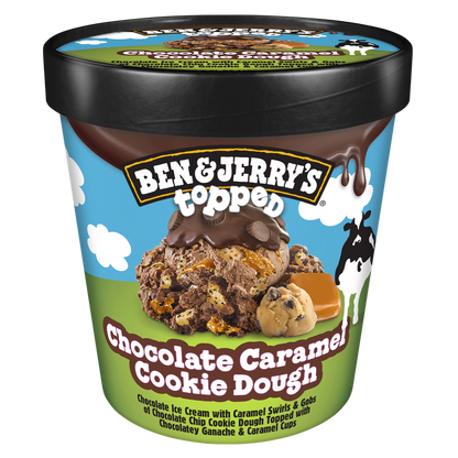 Ben & Jerry's Topped Chocolate Caramel Cookie Dough Ice Cream 15.2oz