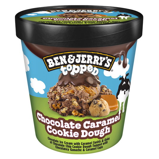 Ben & Jerry's Topped Chocolate Caramel Cookie Dough Ice Cream 15.2oz