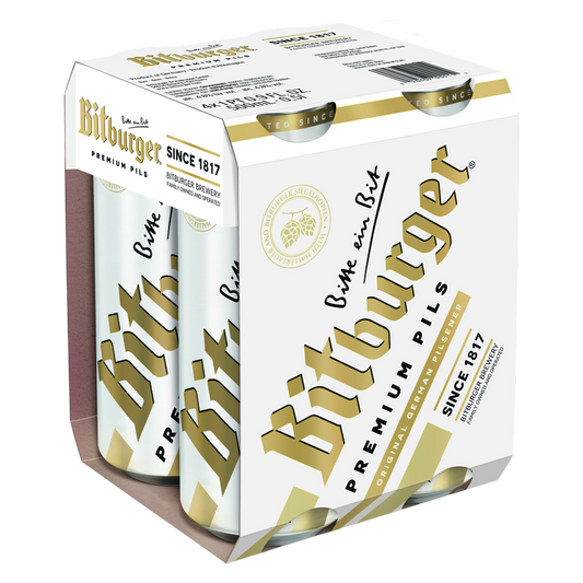 Bitburger Pilsner 4pk 16.9oz Can 4.8% ABV