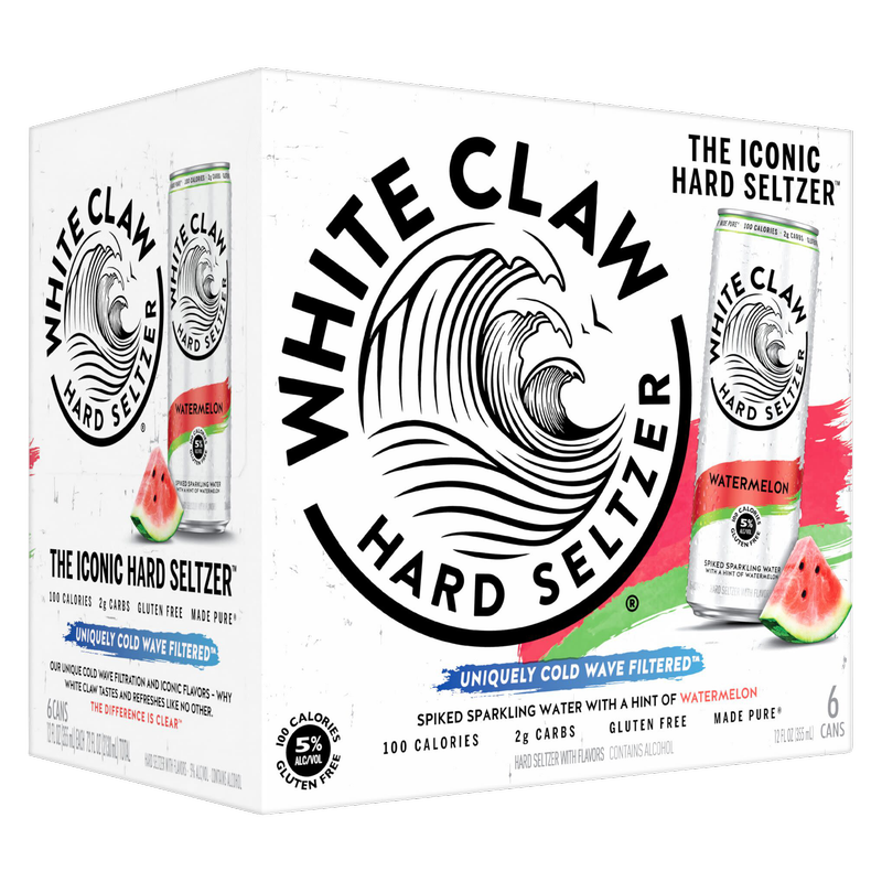 White Claw Hard Seltzer Watermelon 6pk 12oz Can 5.0% ABV