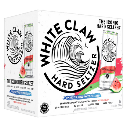 White Claw Hard Seltzer Watermelon 6pk 12oz Can 5.0% ABV