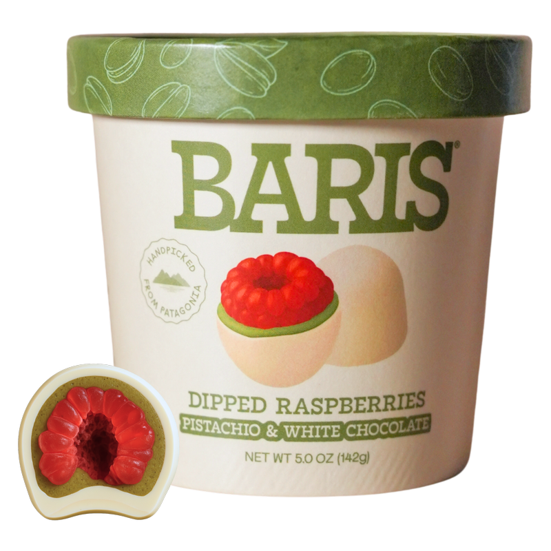Baris Pistachio & White Chocolate Covered Raspberries 5oz