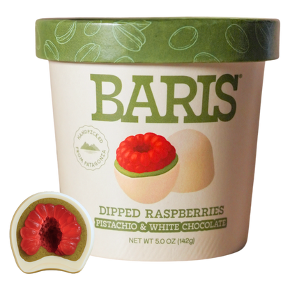 Baris Pistachio & White Chocolate Covered Raspberries 5oz