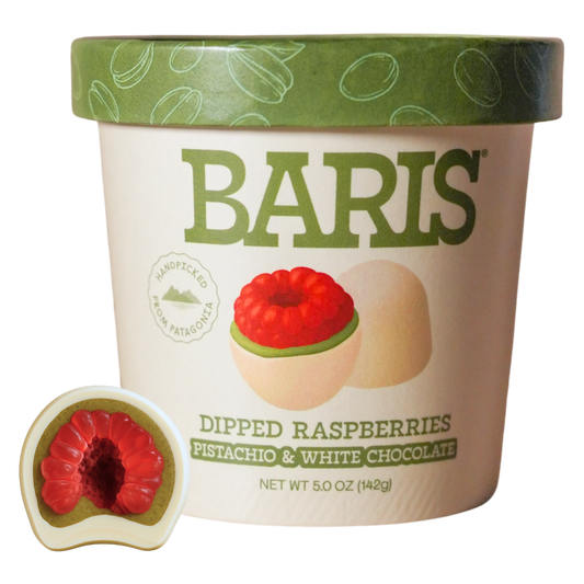 Baris Pistachio & White Chocolate Covered Raspberries 5oz