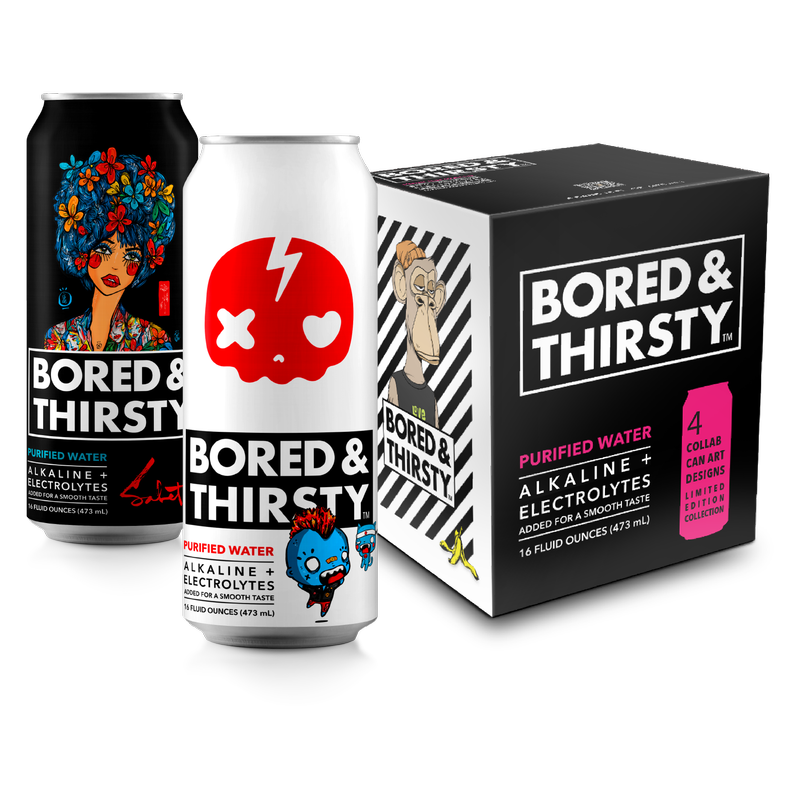 Bored and Thirsty Premium Alkaline Water 16oz Can