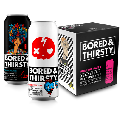 Bored and Thirsty Premium Alkaline Water 16oz Can