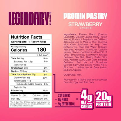 Legendary Foods Strawberry Protein Pastry Case 10 CT