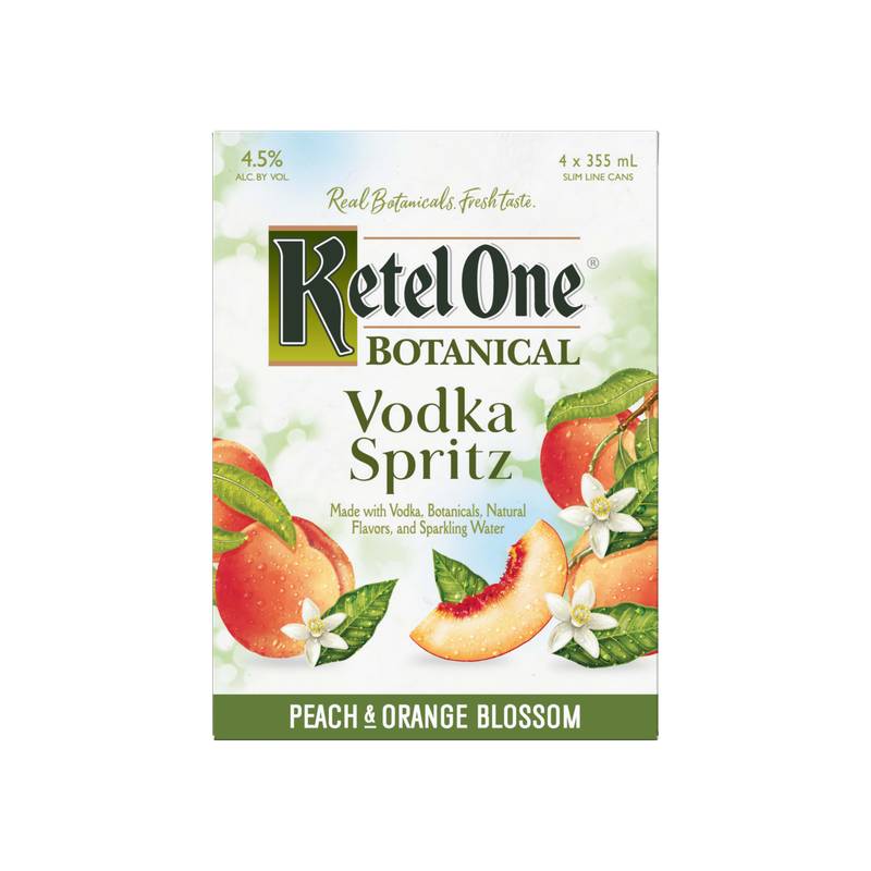 Ketel One Botanical Peach & Orange Blossom Vodka Spritz 4pk 12oz Cans 4.5% ABV