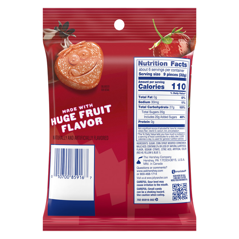 Jolly Rancher Gummies Sour Awesome Reds Bag, 6.5 oz