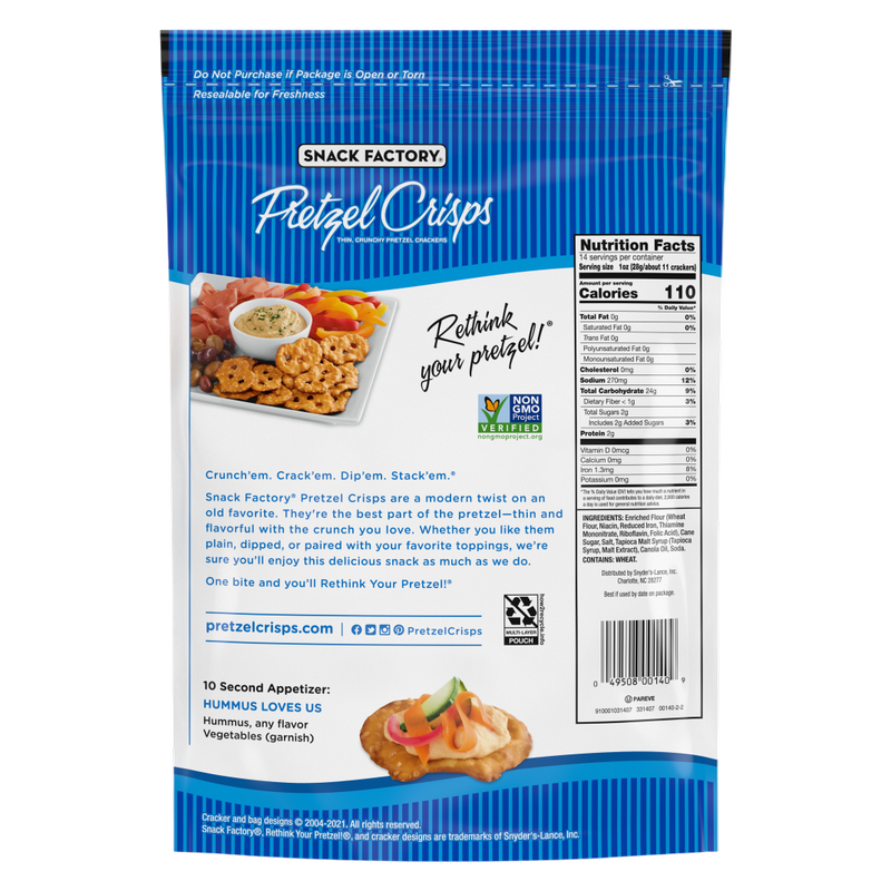 Snack Factory Original Pretzel Crisps, 14oz