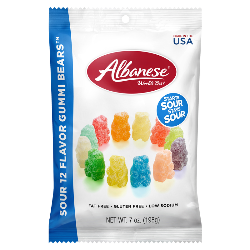 Albanese Confectionery Sour 12 Flavor Gummi Bears 3.5oz