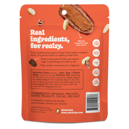 realsy Chocolate Peanut Butter Filled Dates, 2.1 oz