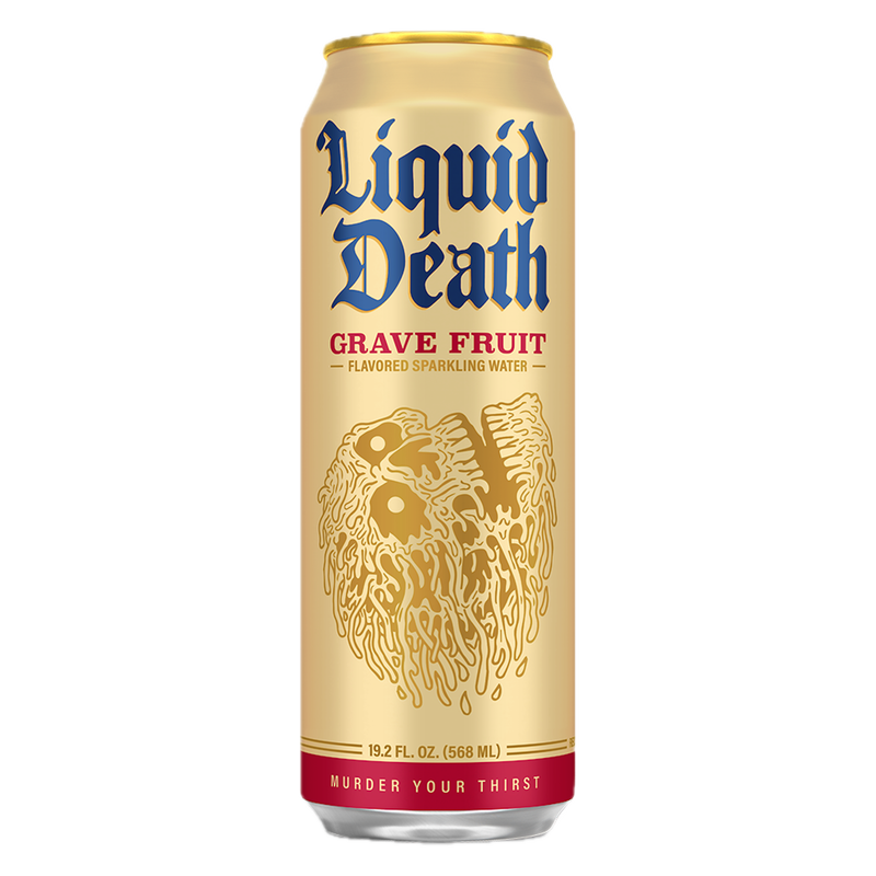 Liquid Death Sparkling Water Grave Fruit 19.2oz King Size Can