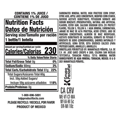 Peñafiel Naranjada Sparkling Mineral Water 20.3oz Btl