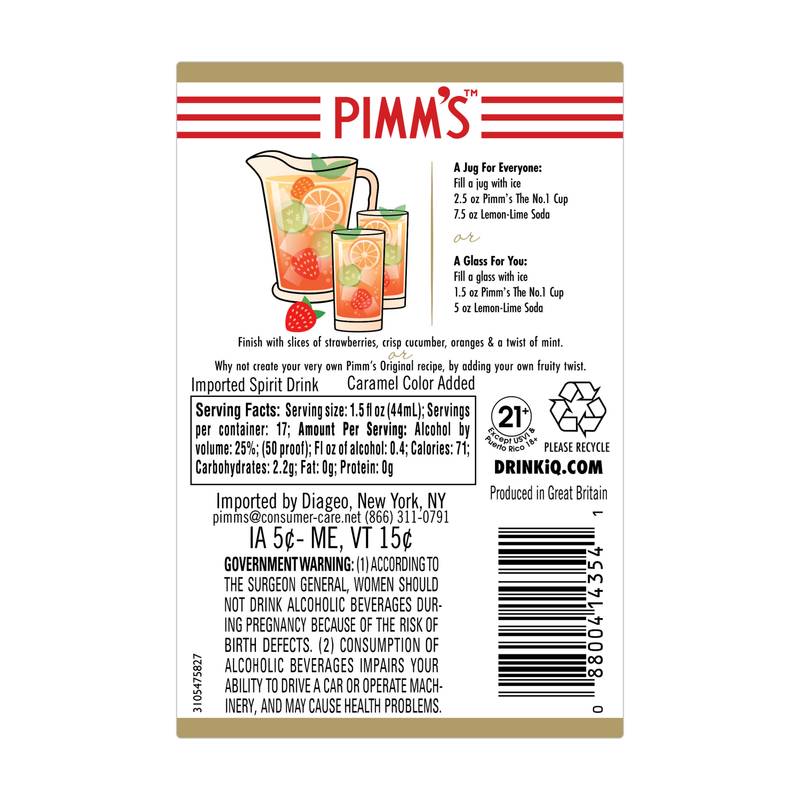 Pimm's Original No. 1 Liqueur 750ml
