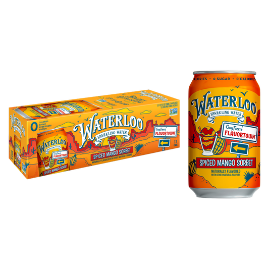 Waterloo Spiced Mango Sorbet Sparkling Water 12pk 12oz Can