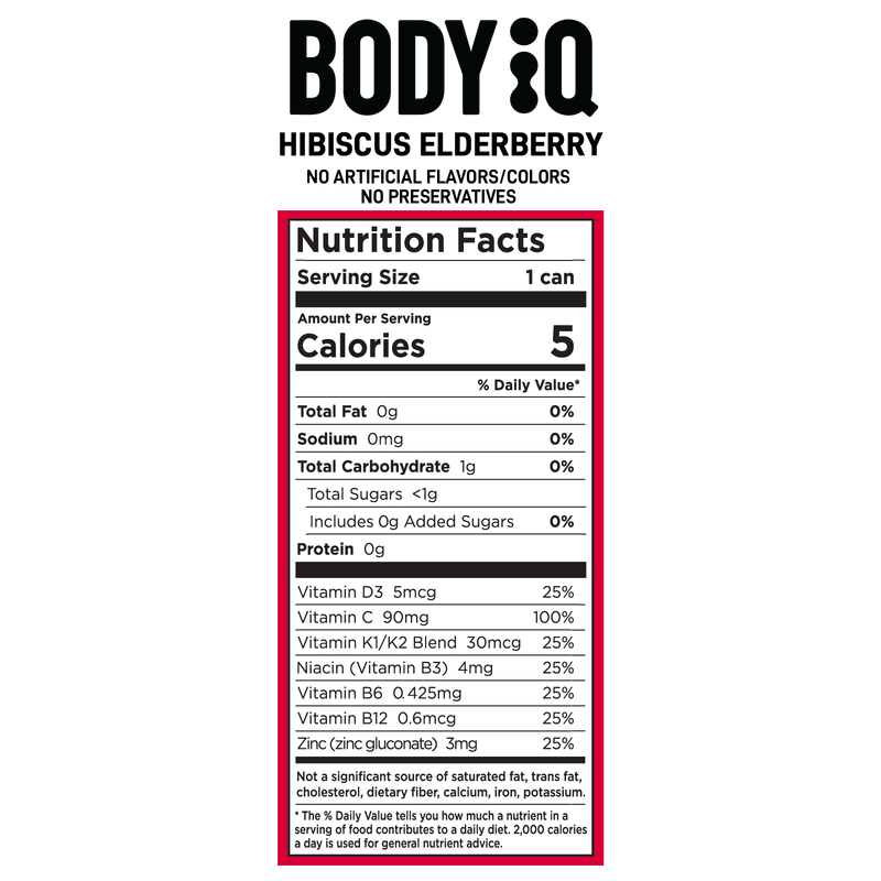 Body iQ Kava Hibiscus Elderberry Sparkling Water 12oz Can