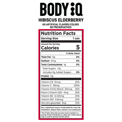 Body iQ Kava Hibiscus Elderberry Sparkling Water 12oz Can