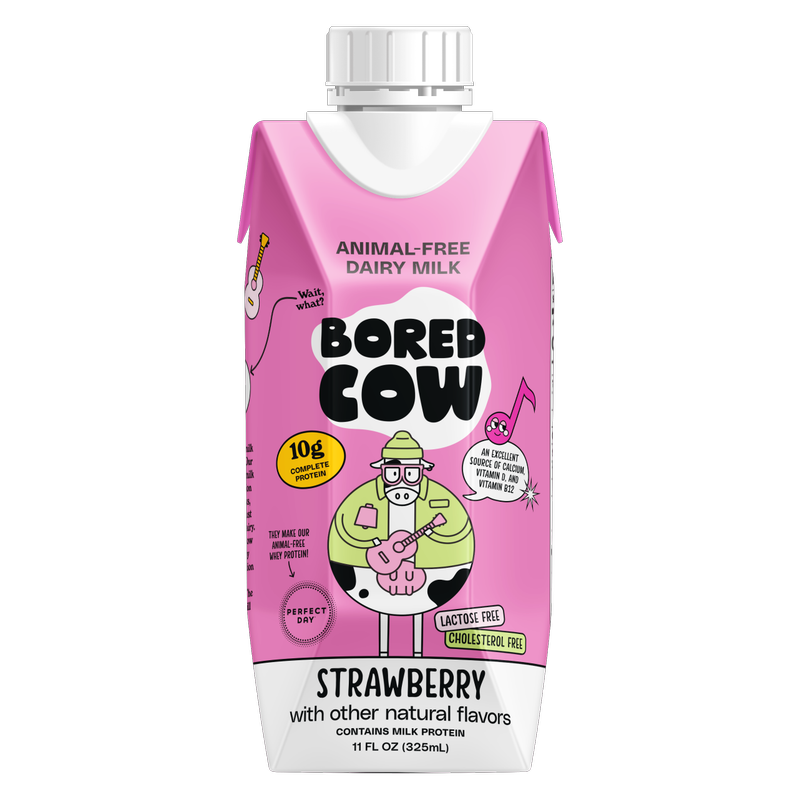 Bored Cow Animal-free Dairy Milk Strawberry 11oz Ctn