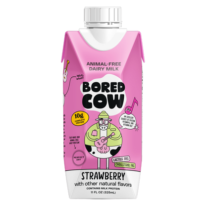 Bored Cow Animal-free Dairy Milk Strawberry 11oz Ctn
