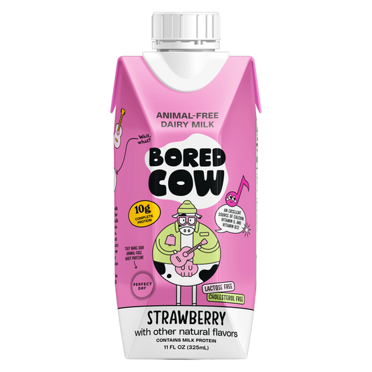 Bored Cow Animal-free Dairy Milk Strawberry 11oz Ctn