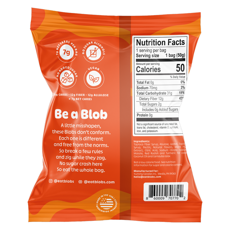 Blobs Orange-Peach Gummies - 1.8 oz