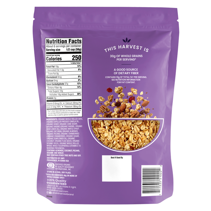 Wild Harvest Organic Fruit & Nut Granola 12oz
