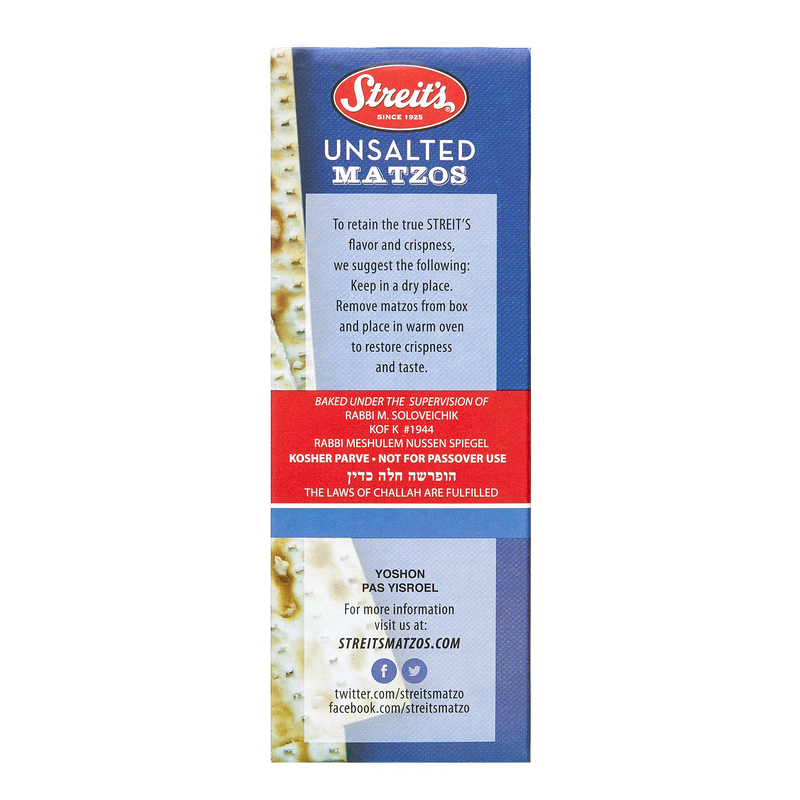 Streit's Unsalted Matzo 11oz