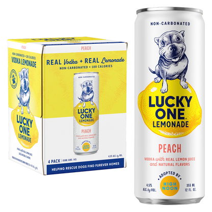 Lucky One Peach Lemonade 4pk 12oz Can