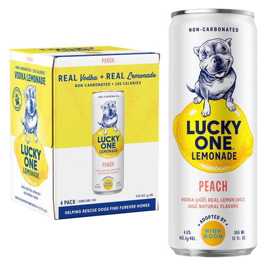 Lucky One Peach Lemonade 4pk 12oz Can
