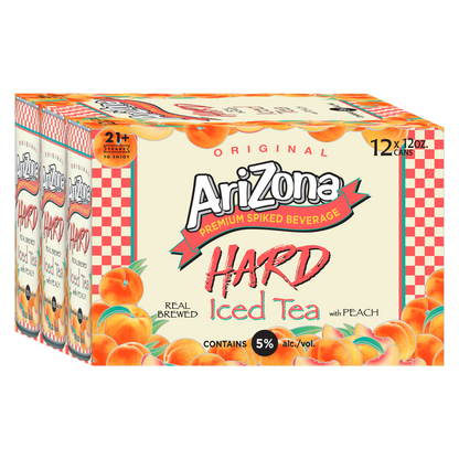 Arizona Hard Peach Tea 12pk 12oz Cans