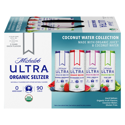 Michelob ULTRA Organic Hard Seltzer Coconut Water Variety Pack 12pk 12oz Cans 4% ABV