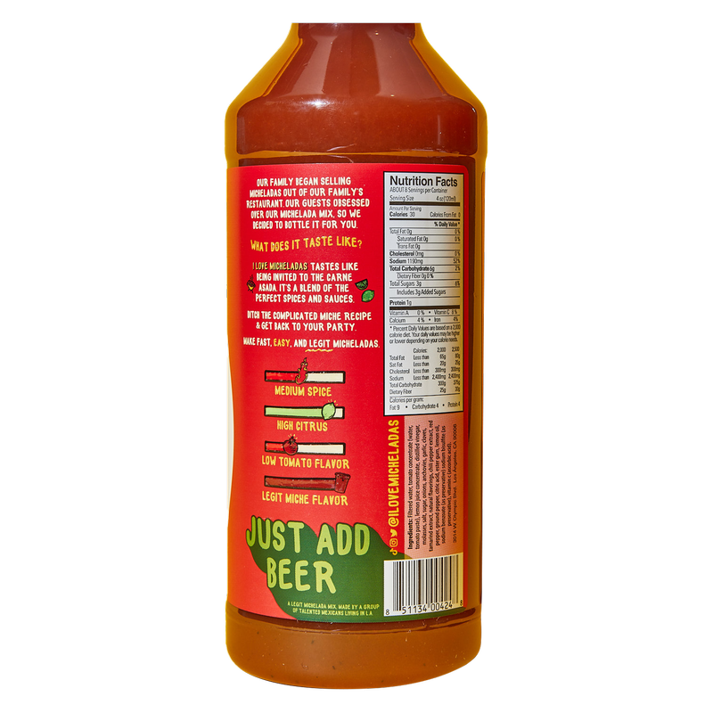 I Love Micheladas Classic Red Mix 1L Btl