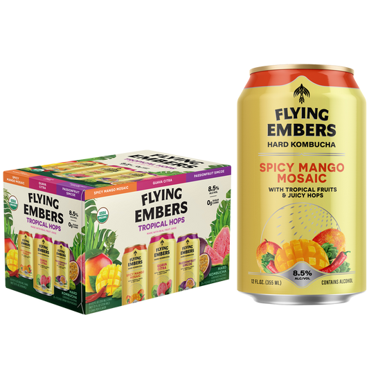 Flying Embers Hard Kombucha Tropical Hops Mix Pack 6pk 12oz Can 8.5% ABV